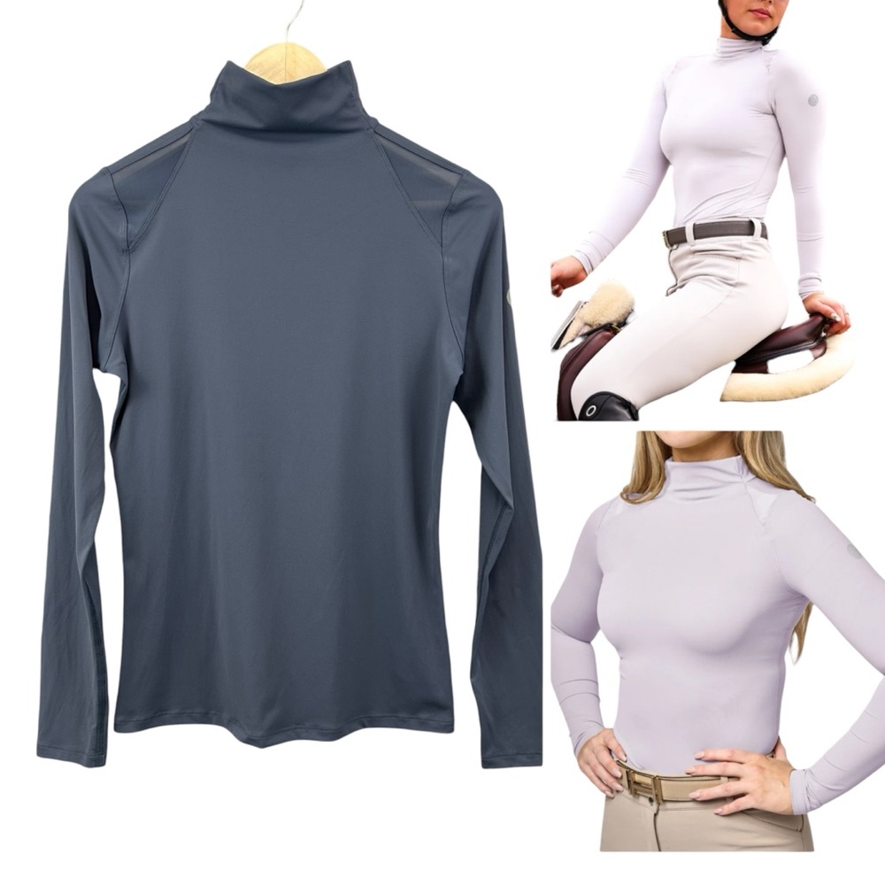 NWOT TKEQ The Chloe High Collar Technical Top Equestrian Size Large